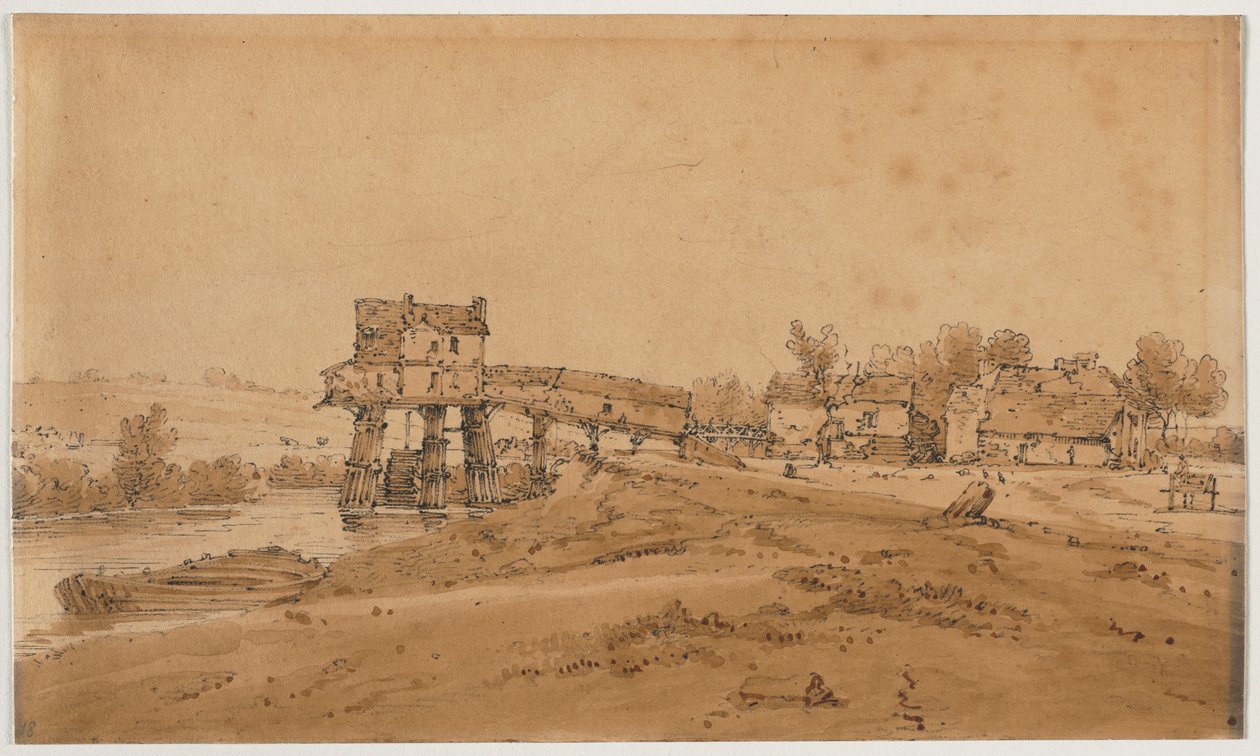 Et utvalg av tjue av de mest pittoreske utsiktene i Paris, 1802. av Thomas Girtin