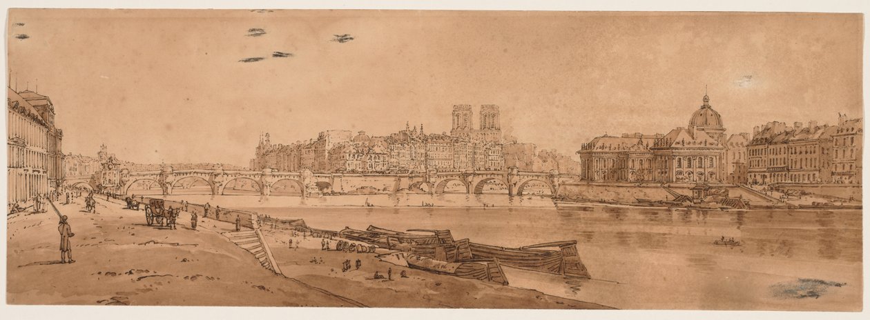Et utvalg av tjue av de mest pittoreske utsiktene i Paris, 1802. av Thomas Girtin