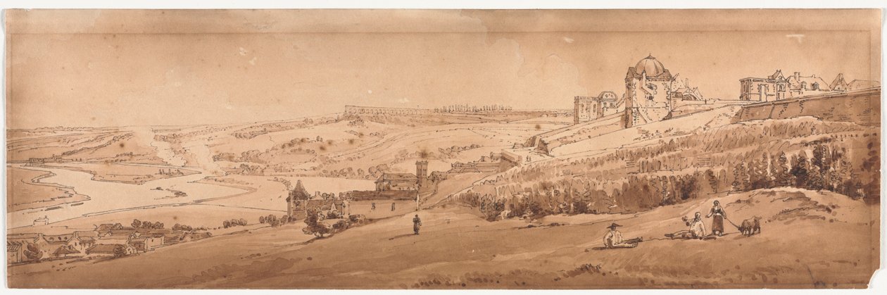 Et utvalg av tjue av de mest pittoreske utsiktene i Paris, 1802. av Thomas Girtin