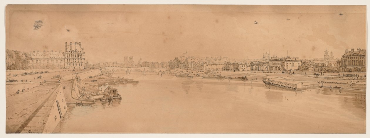 Et utvalg av tjue av de mest pittoreske utsiktene i Paris, 1802. av Thomas Girtin