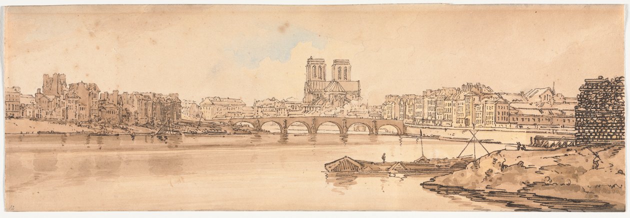 Et utvalg av tjue av de mest pittoreske utsiktene i Paris, 1802. av Thomas Girtin