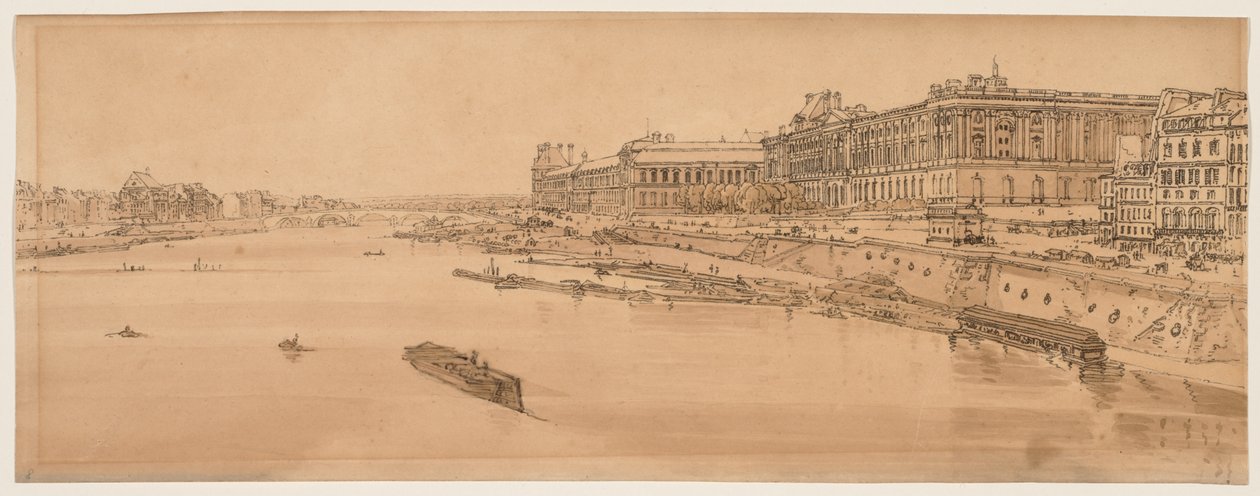 Et utvalg av tjue av de mest pittoreske utsiktene i Paris, 1802. av Thomas Girtin