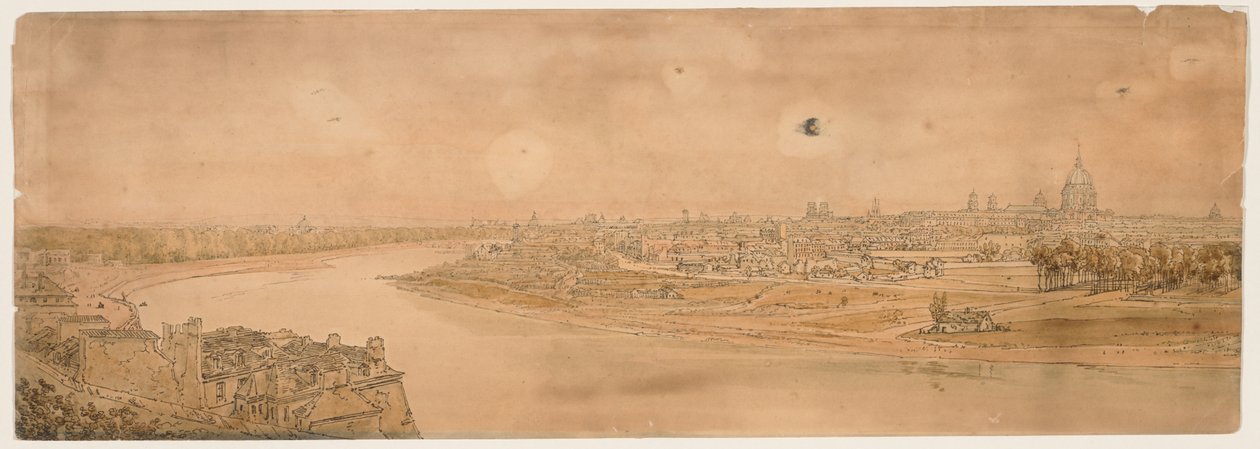Et utvalg av tjue av de mest pittoreske utsiktene i Paris, 1802. av Thomas Girtin