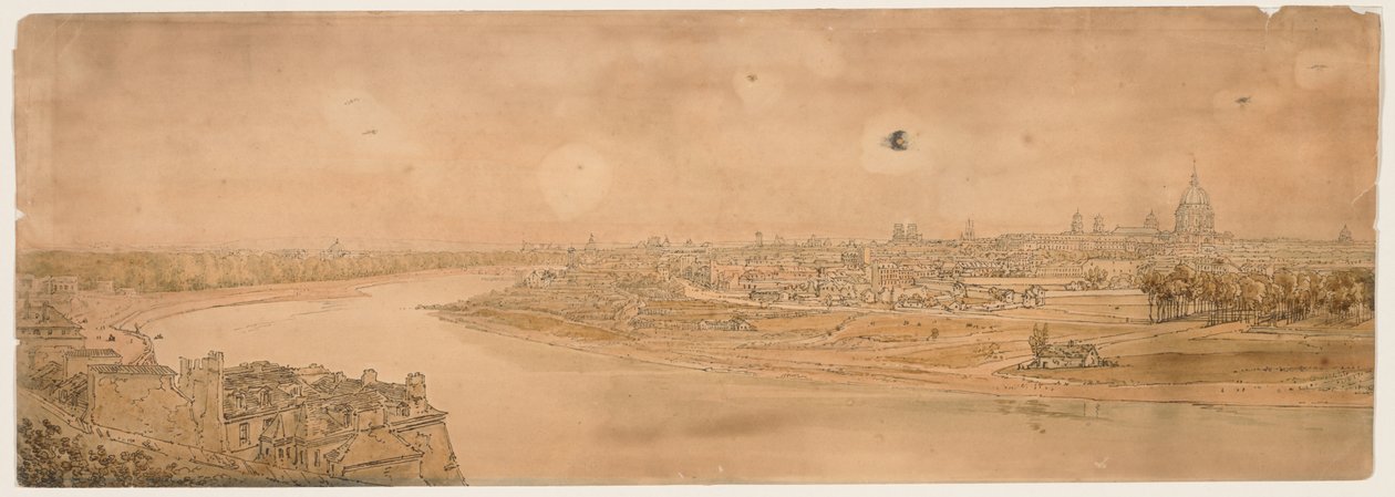 Et utvalg av tjue av de mest pittoreske utsiktene i Paris: En generell utsikt over Paris, hentet fra Chaillot av Thomas Girtin
