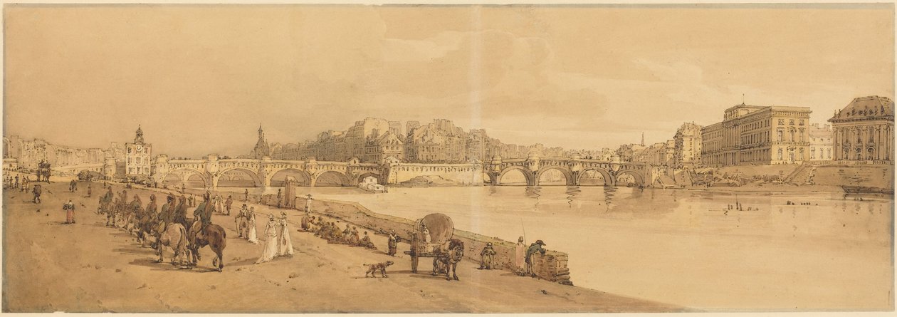 Utsikt over Pont Neuf, mynten osv.: plate 8 av Thomas Girtin