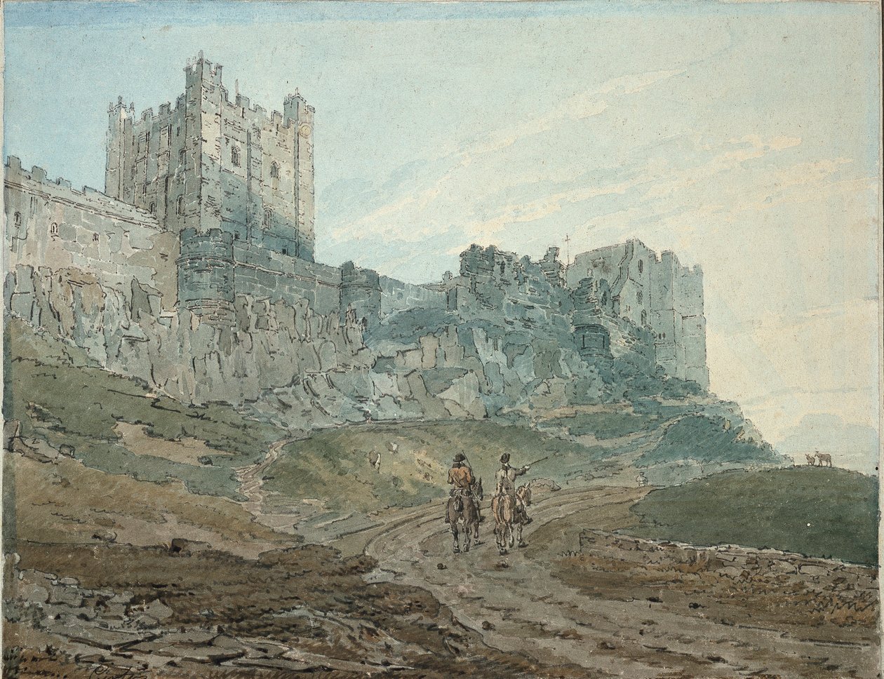 Bamburgh Castle Bamborough, Northumberland, 1792-1794 av Thomas Girtin