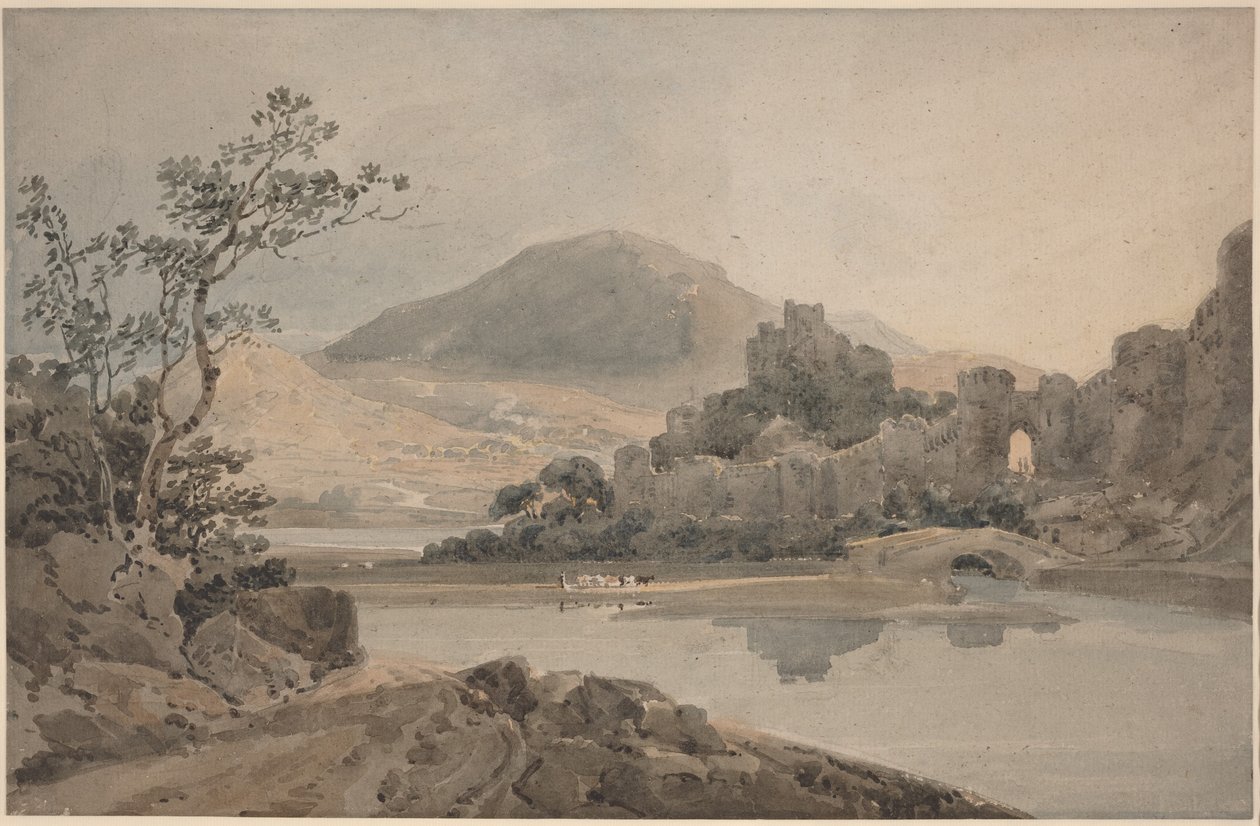 Conwy Castle, Nord-Wales av Thomas Girtin