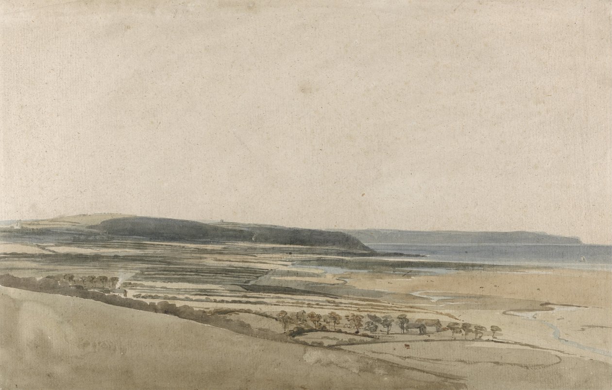 Estuary of the River Taw, Devon, ca. 1801 (akvarell over blyant på papir) av Thomas Girtin