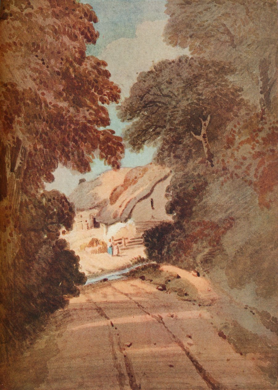 Lane and Cottages, c1800 av Thomas Girtin