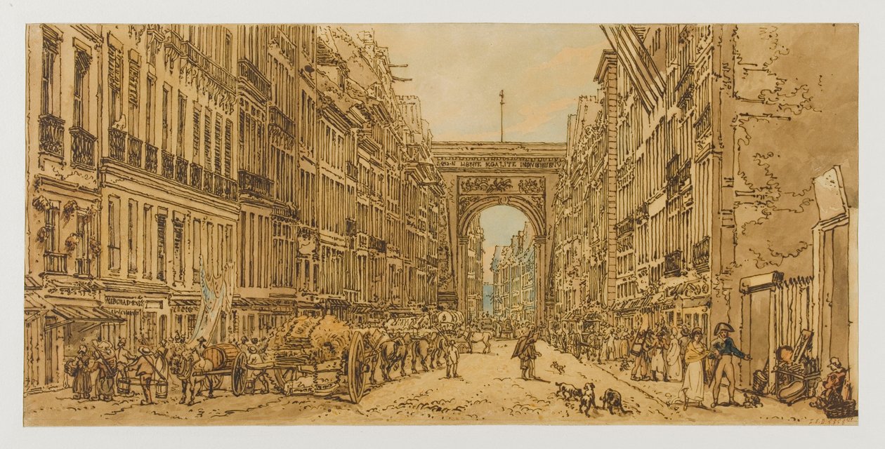 Forstaden og Porte Saint-Denis, 1801-1802. 10. og 12. arrondissement av Thomas Girtin