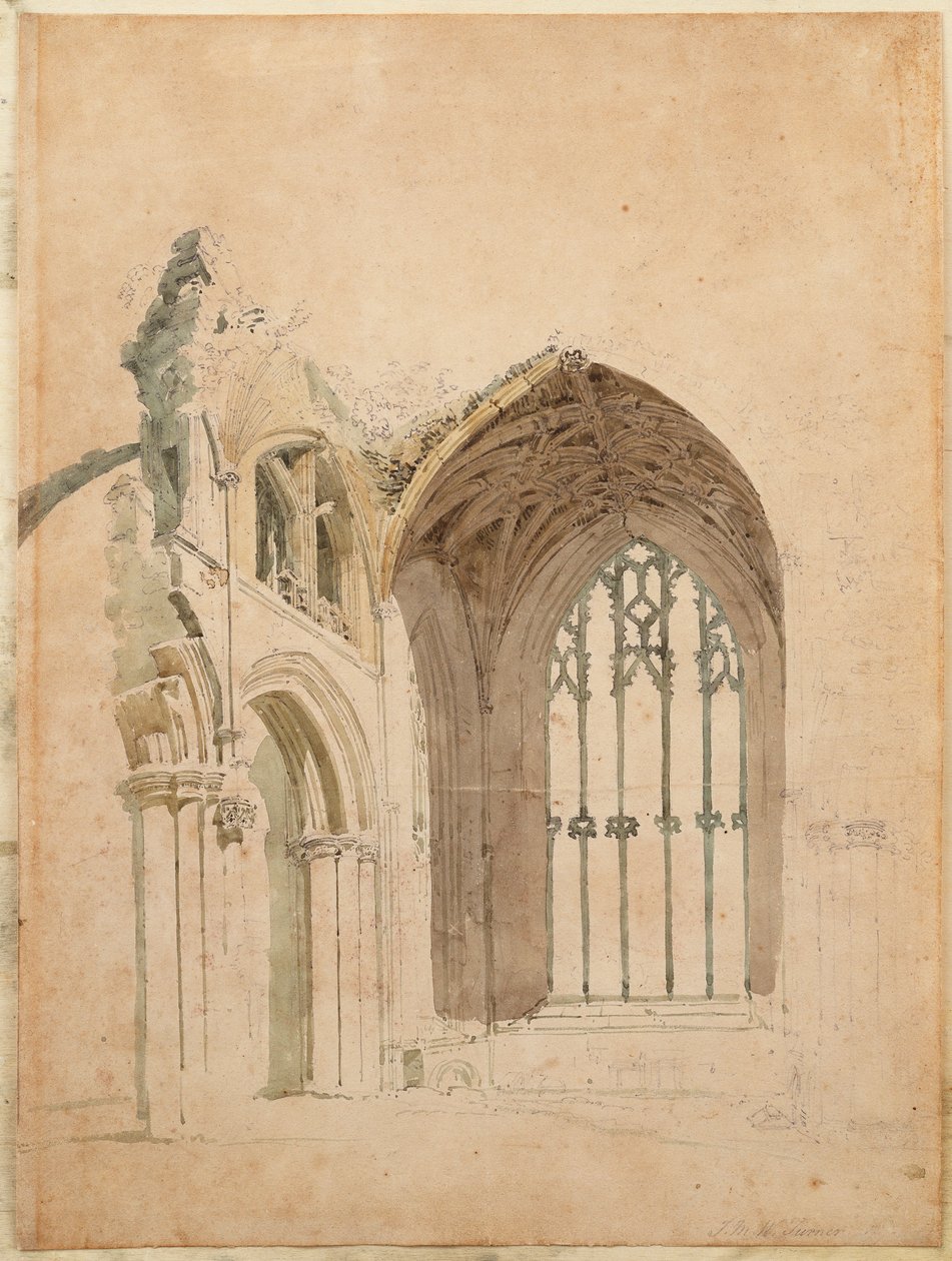Melrose Abbey: The East Window, ca. 1770-tallet av Thomas Girtin