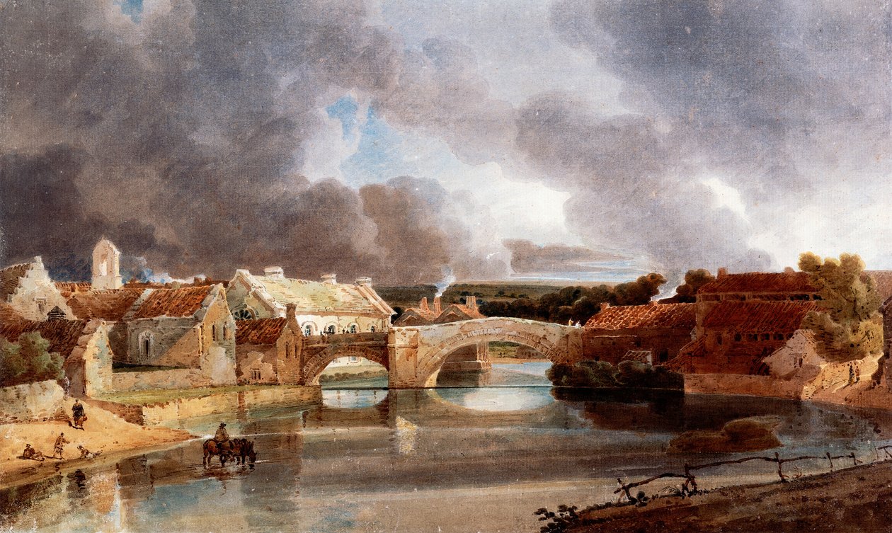 Morpeth Bridge (penn og blekk med akvarell på papir) av Thomas Girtin