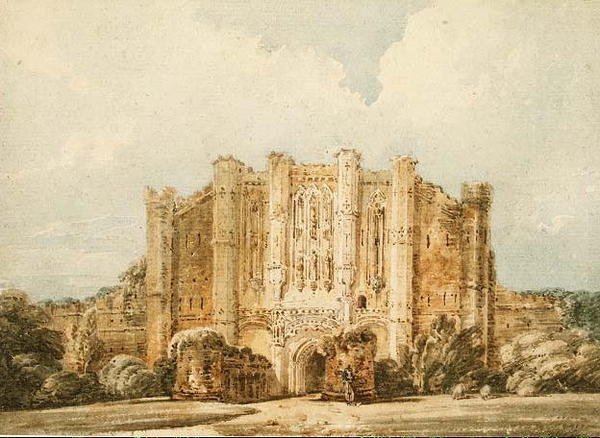 PD.52-1966 Vestutsikt over Thornton Abbey, Lincolnshire, ca. 1794 (akvarell og blyant på papir) av Thomas Girtin