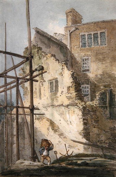 Deler av restene av den gamle Drury Lane (akvarell på papir) av Thomas Girtin