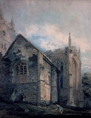 The Ancient Charnel House, Holy Trinity Church, Stratford-upon-Avon av Thomas Girtin