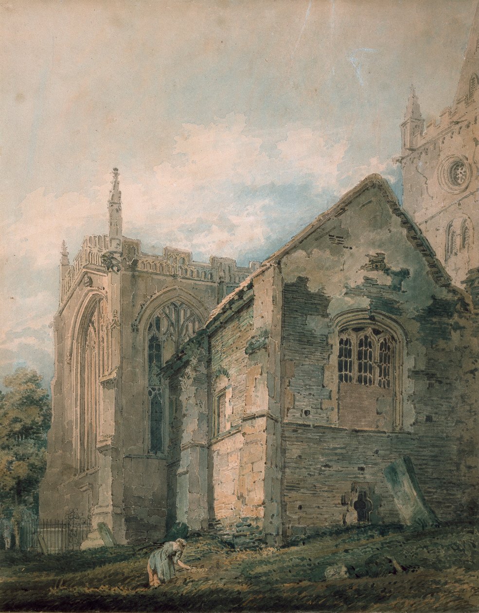 The Ancient Charnel House, Holy Trinity Church, Stratford-upon-Avon, 1700-tallet av Thomas Girtin