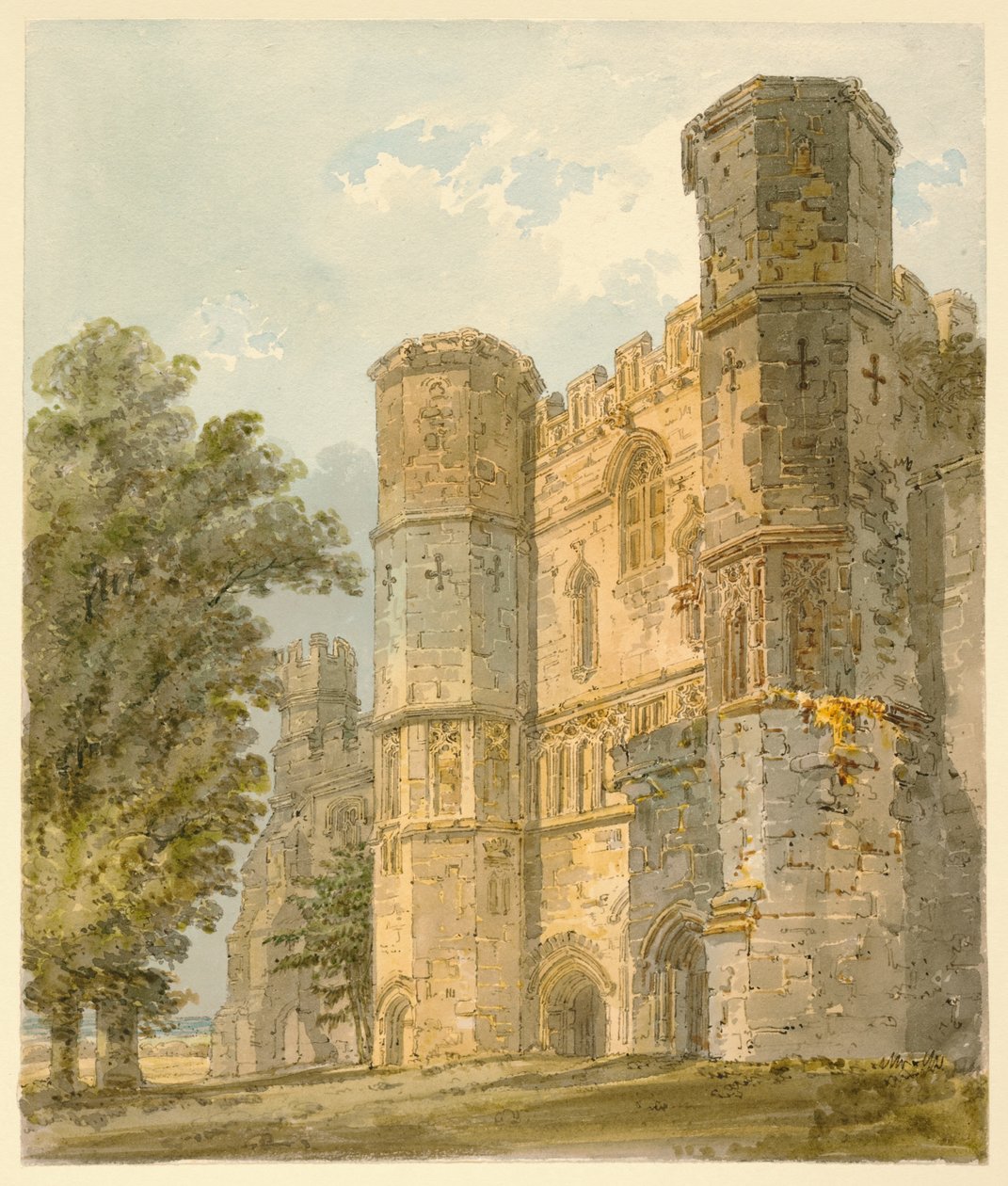 Portbygningen ved Battle Abbey, Sussex av Thomas Girtin