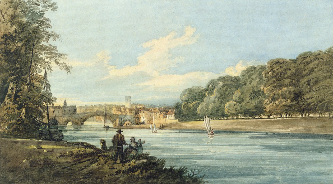 The New Walk, York, ca. 1798 (blyant og akvarell på papir) av Thomas Girtin