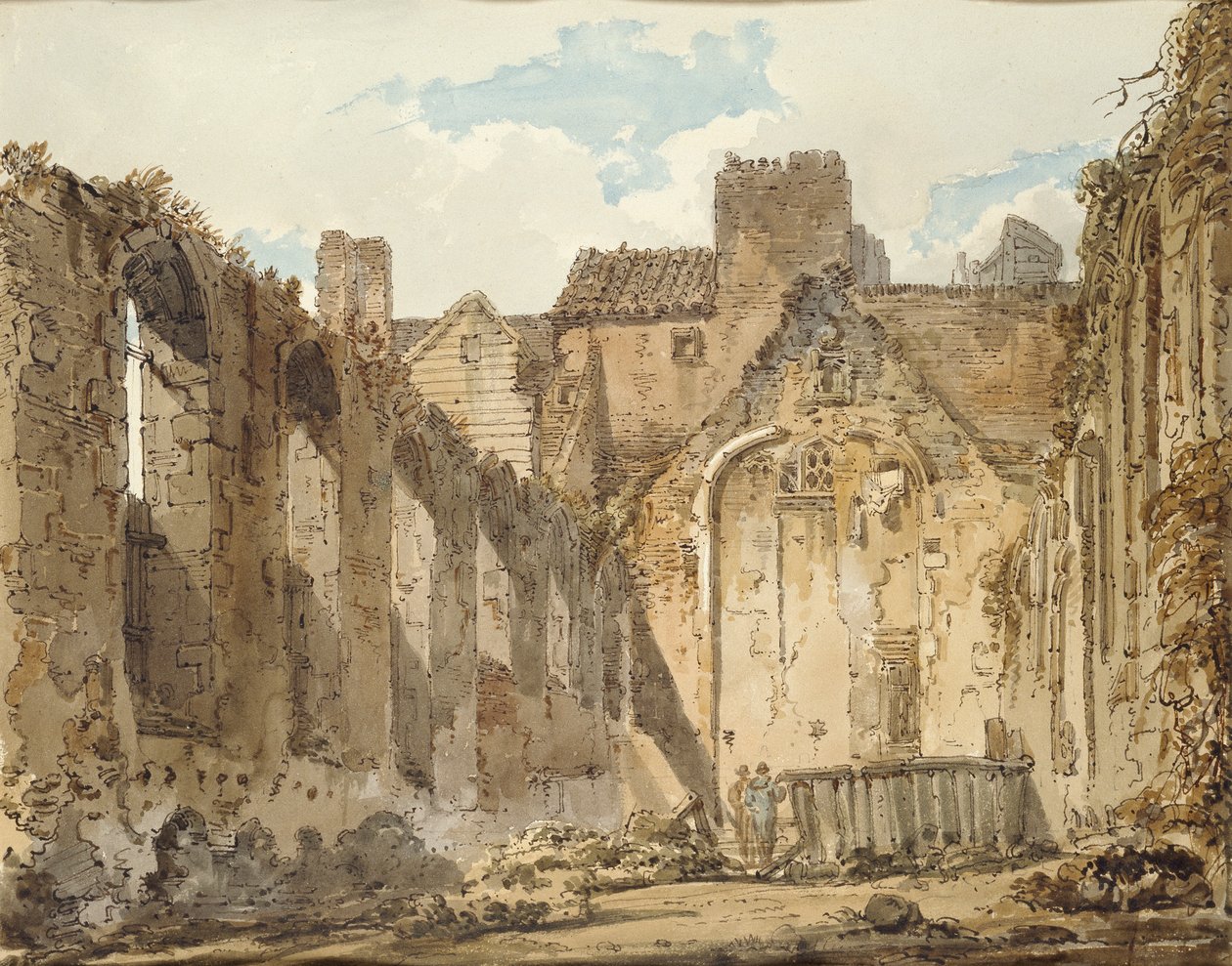 Ruinene av kapellet i Savoy Palace, London, c1795-1796 av Thomas Girtin