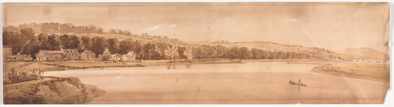 Tjue utsikt over Paris og omegn: Utsikt over St. Cloud og Mount Calvary..., 1802. av Thomas Girtin