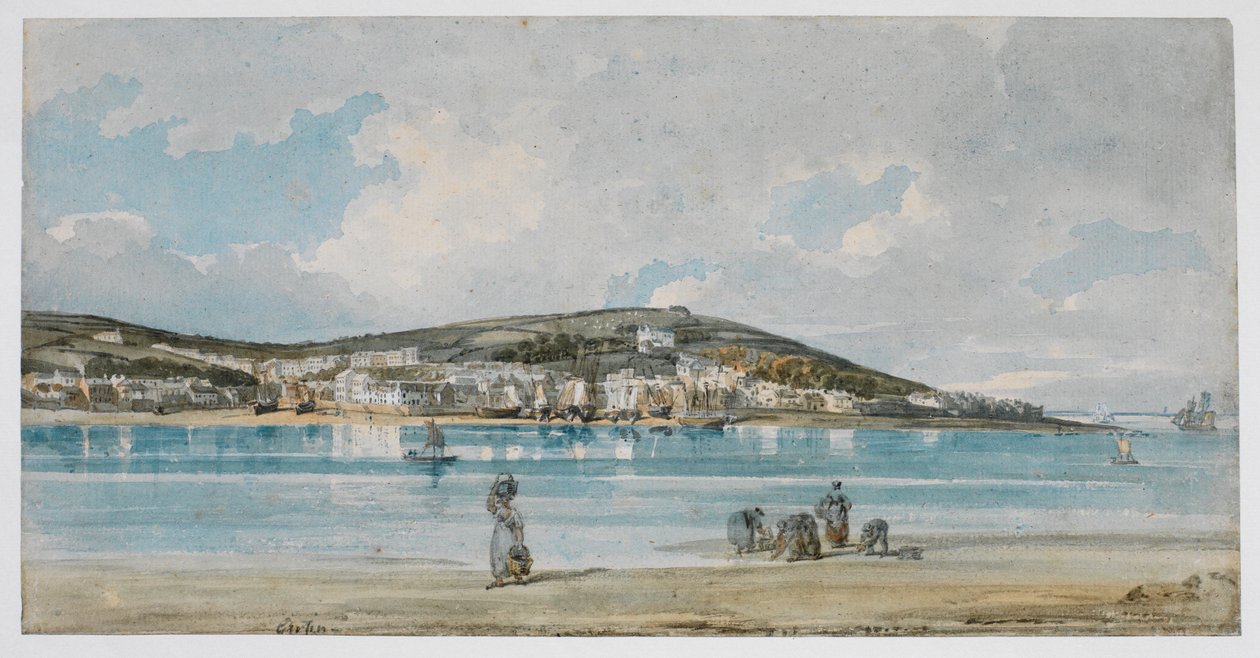 Utsikt over Appledore, North Devon, fra Instow Sands av Thomas Girtin