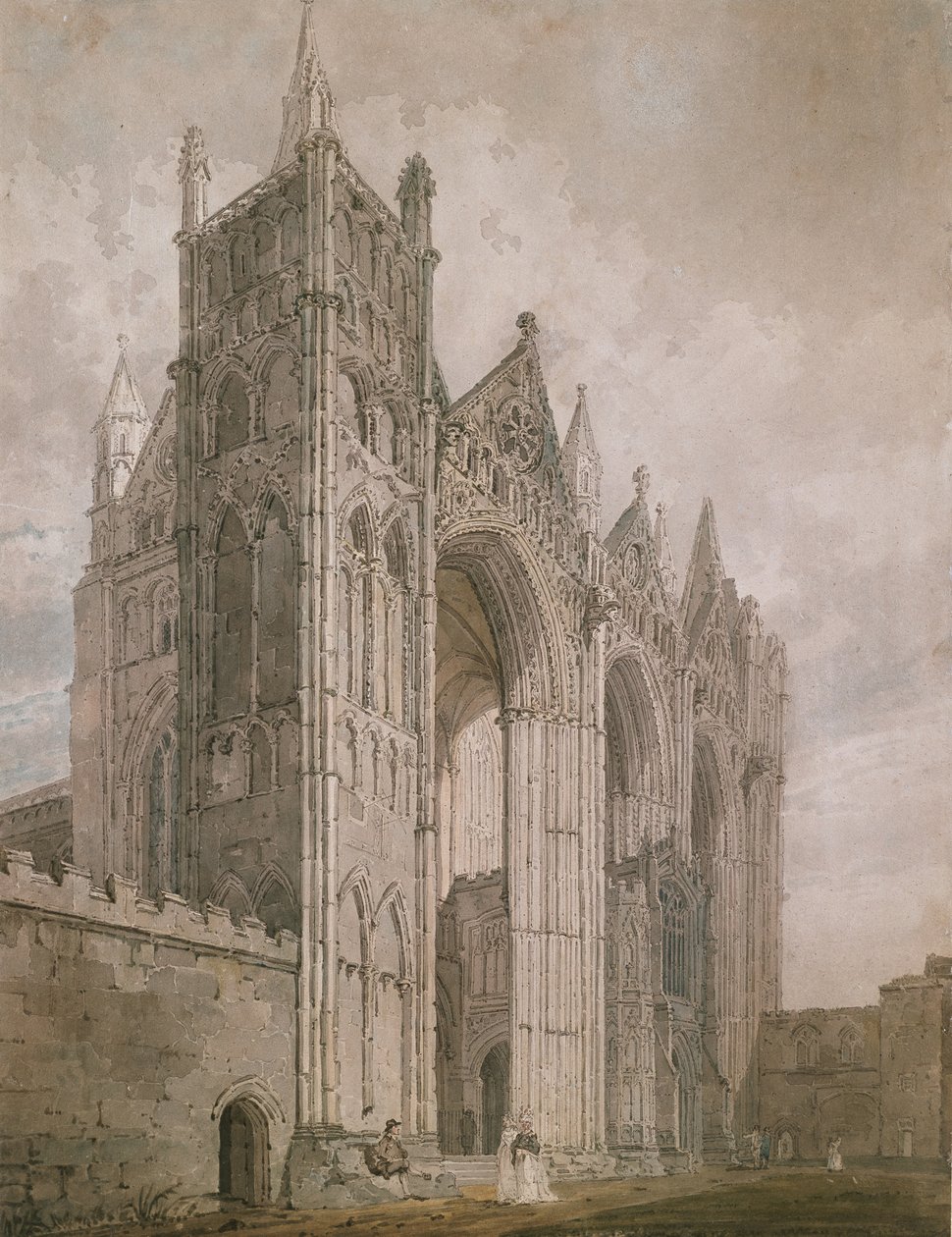 Vestfronten til Peterborough katedral av Thomas Girtin
