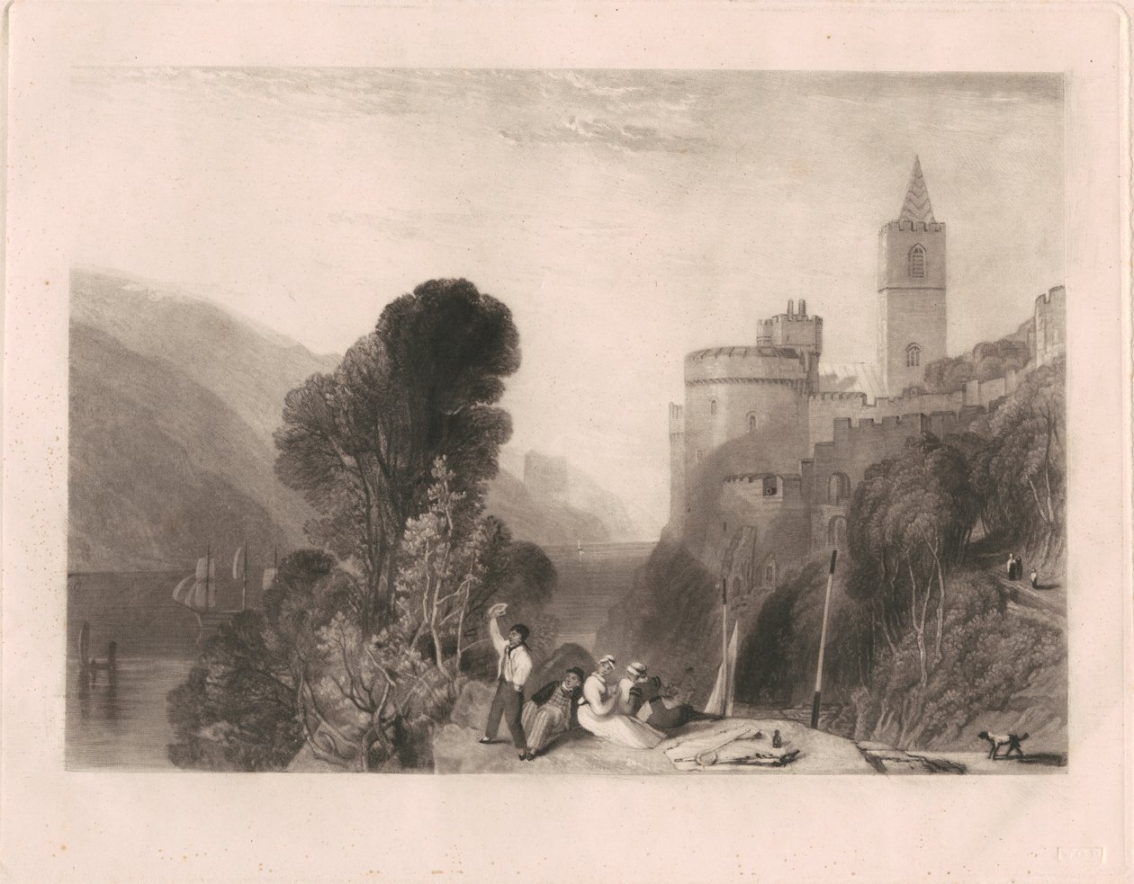 Dartmouth Castle, ved elven Dart av Thomas Goff Lupton