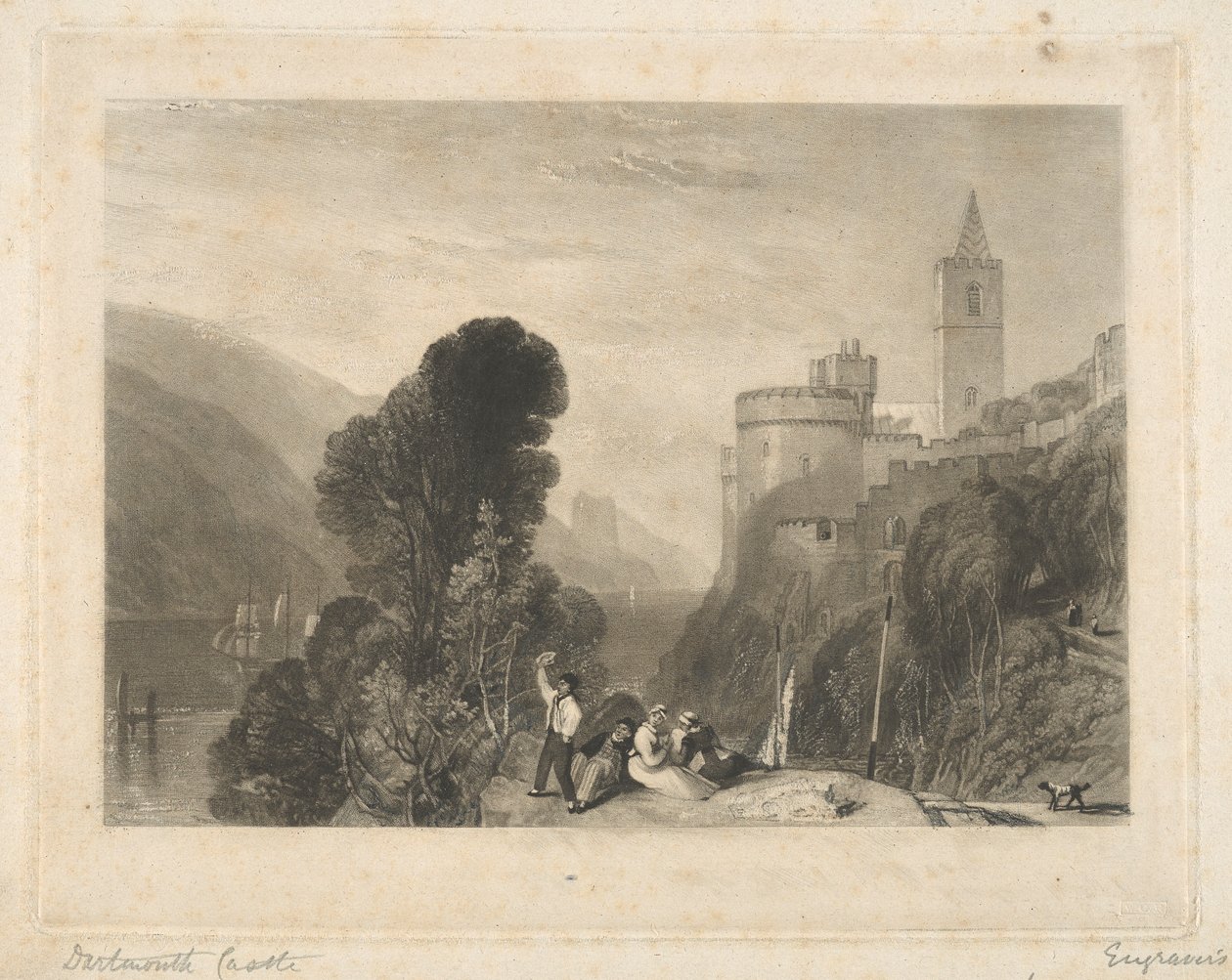 Dartmouth Castle, ved elven Dart av Thomas Goff Lupton