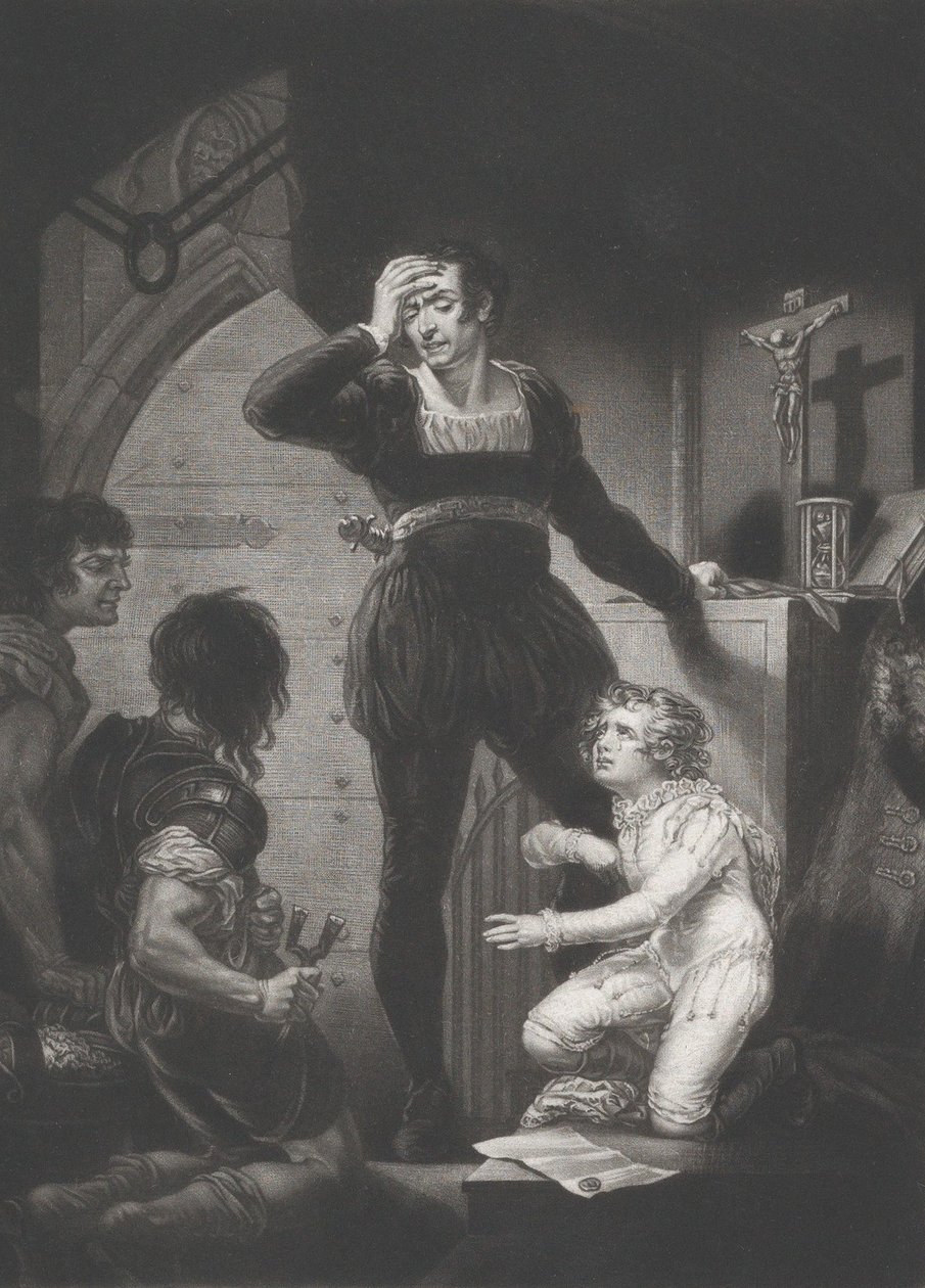 Prins Arthur og Hubert Shakespeare, King John, 4. akt, scene 1, 1823-24. av Thomas Goff Lupton