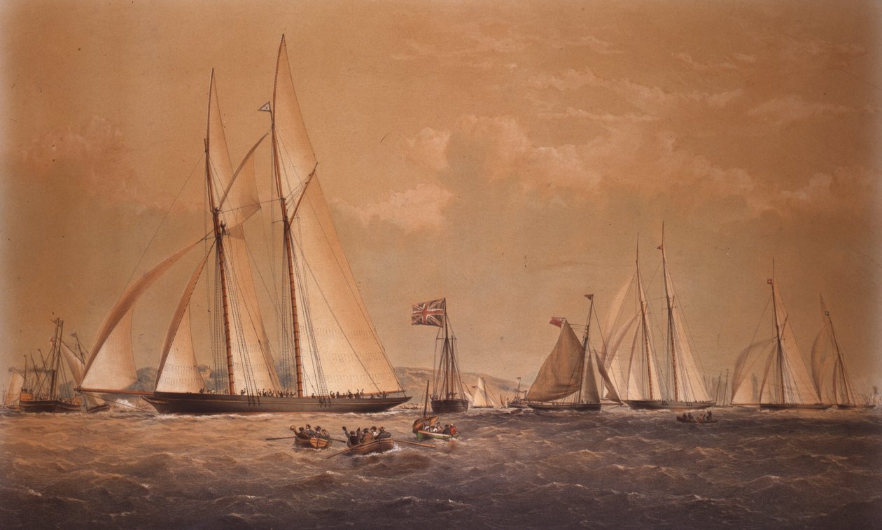 Cambria-vinnende Anglo American Yacht Race, 1868 av Thomas Goldsworth Dutton