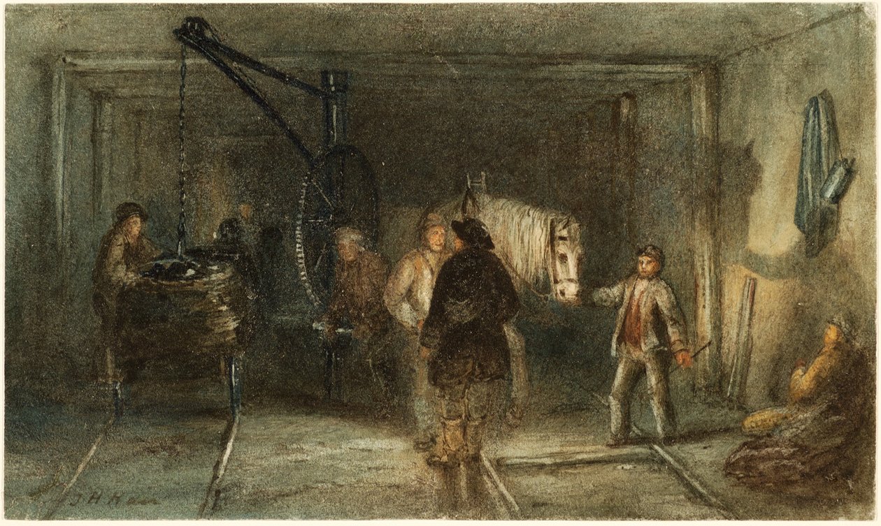 Kran for lasting av rullene (akvarell på papir) av Thomas H. Hair