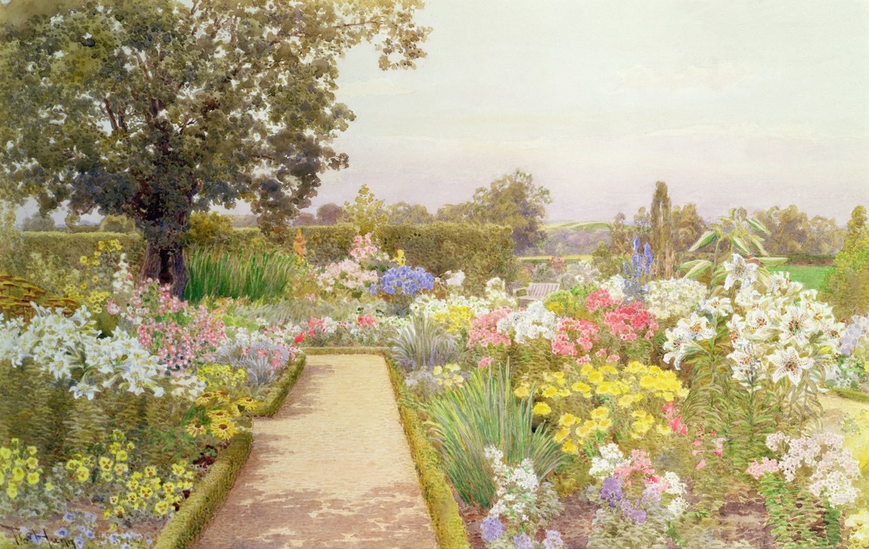 The Lily Border på Great Tangley Manor, Surrey av Thomas H. Hunn