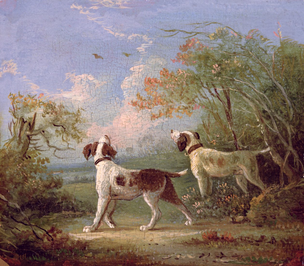 Spaniels i et landskap av Thomas Hand