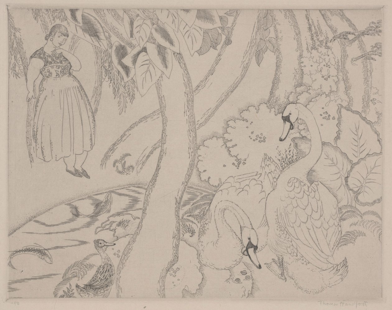 Leda, ca. 1928 (radering) av Thomas Handforth