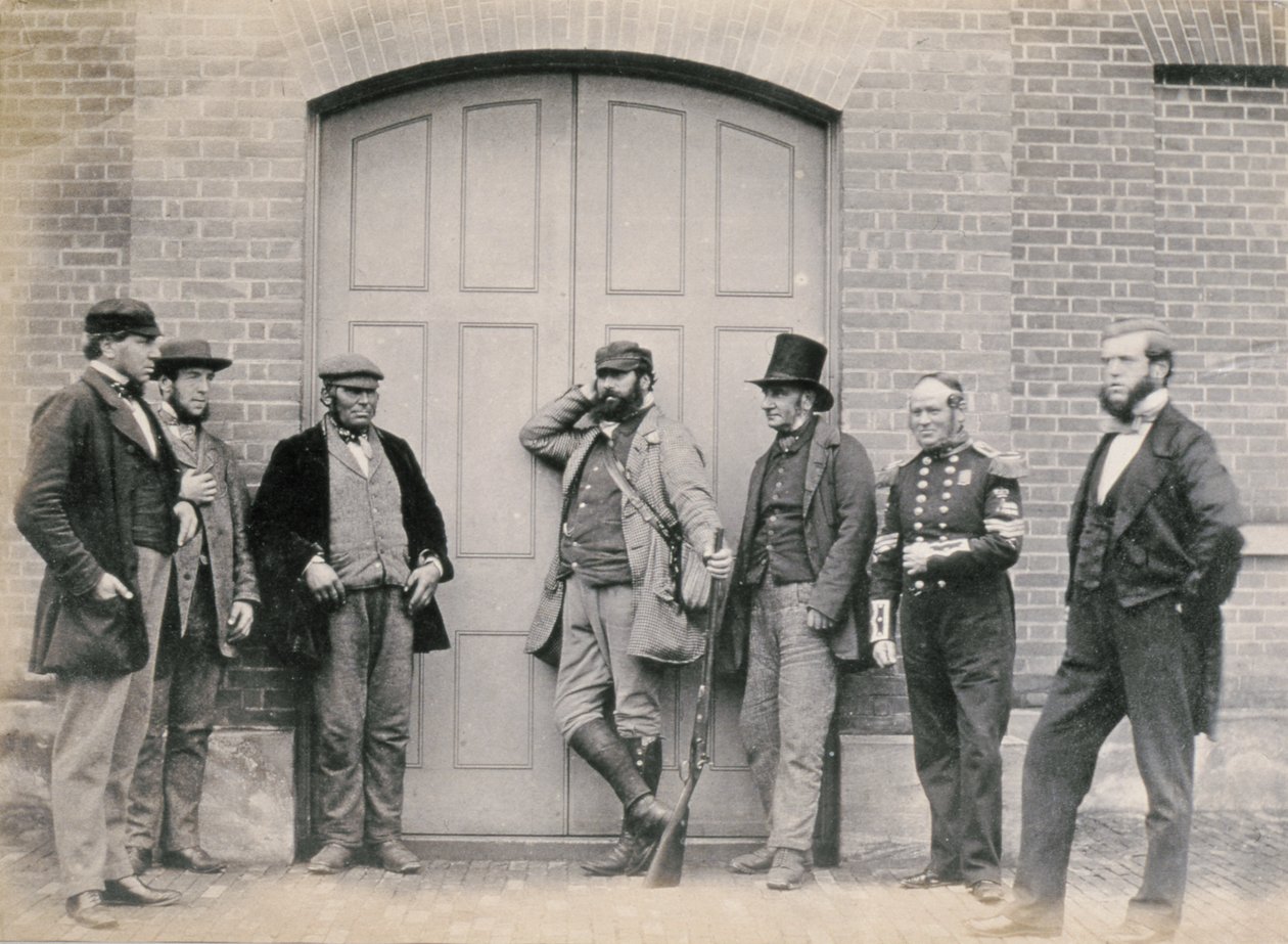 Ansatte ved Holkham Hall, Norfolk, ca. 1863 (albumtrykk) av Thomas Harcourt Powell