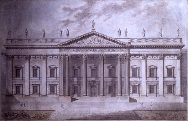 Project for a Senate House, London (penn og blekk og akvarell på papir) av Thomas Hardwick