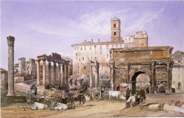 Campo Vaccino i Roma av Thomas Hartley Cromek