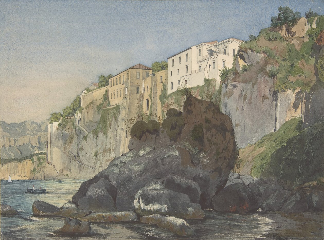 Hus i Sorrento, midten av 1800-tallet. av Thomas Hartley Cromek
