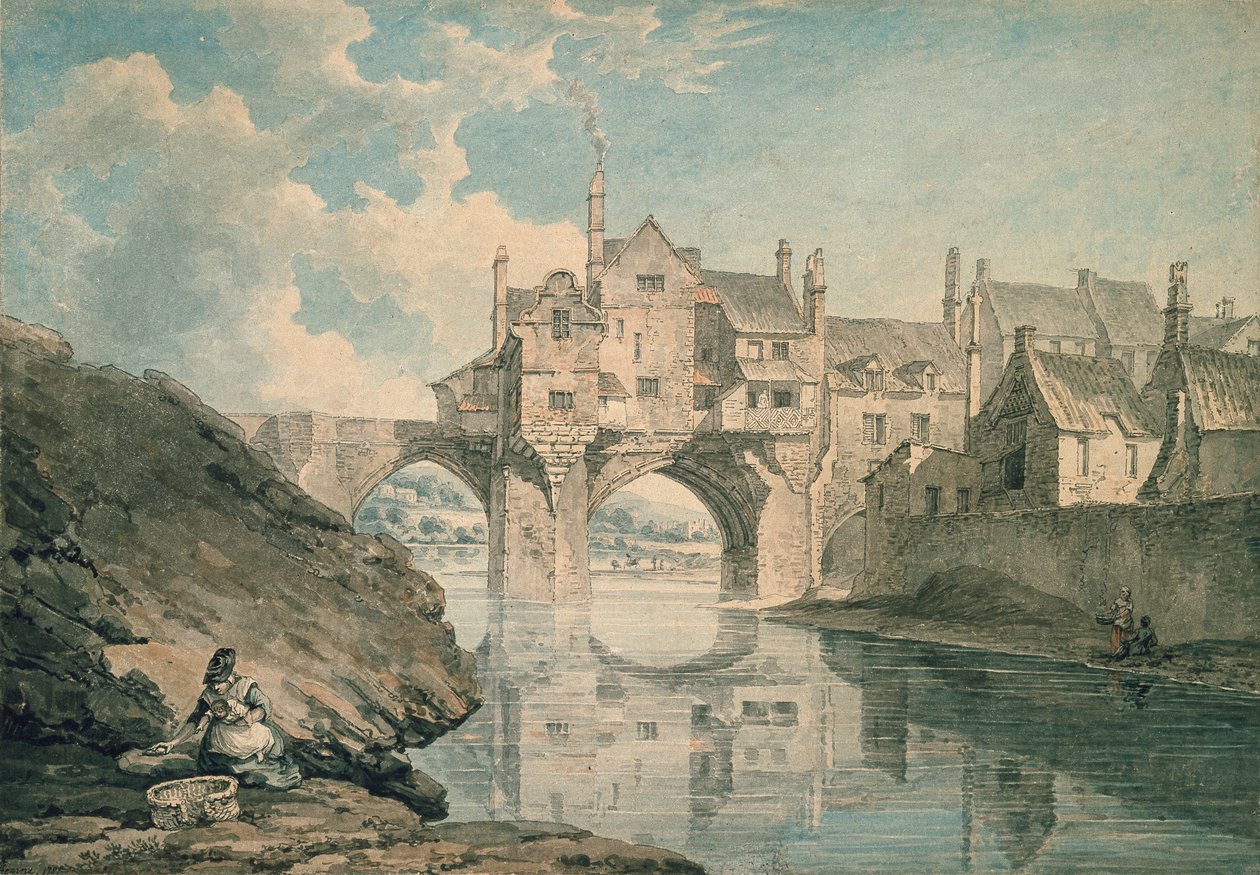 Elvet Bridge, Durham, 1781 av Thomas Hearne