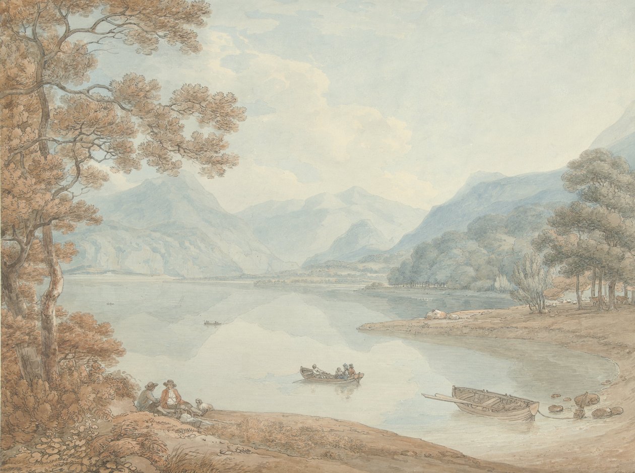 Utsikt over Derwent Water, mot Borrowdale (Cumberland) av Thomas Hearne