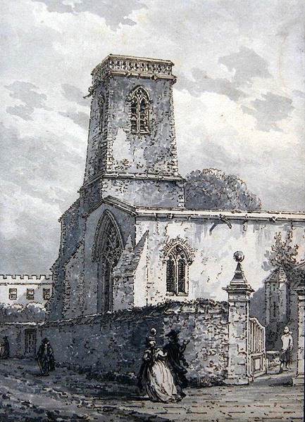 St. Peter i østkirken (brunt blekk og grå vask) av Thomas Hearne