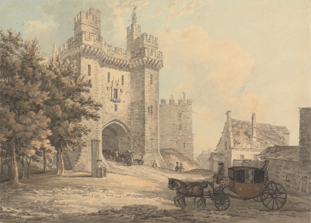 Porten til Lancaster Castle av Thomas Hearne