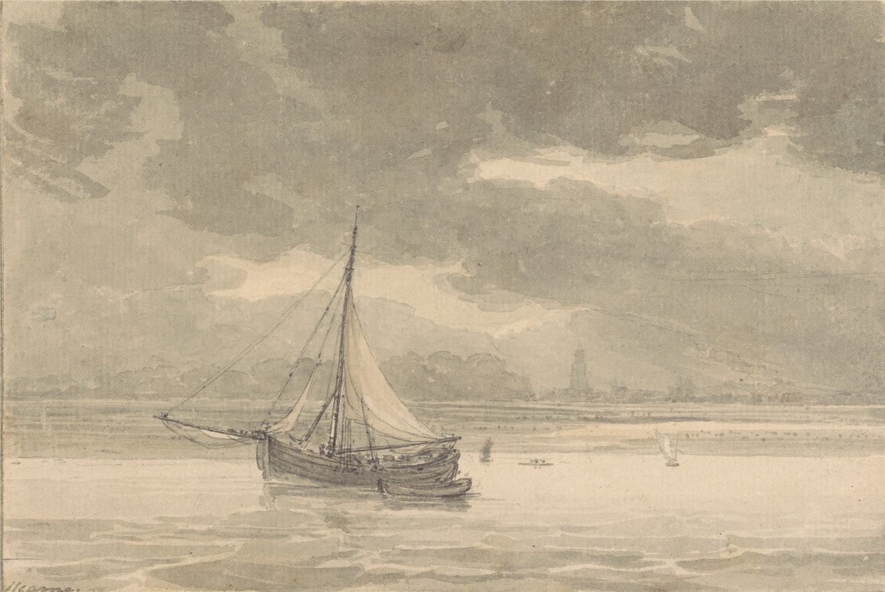 Themsen fra Ship Inn, Greenwich av Thomas Hearne