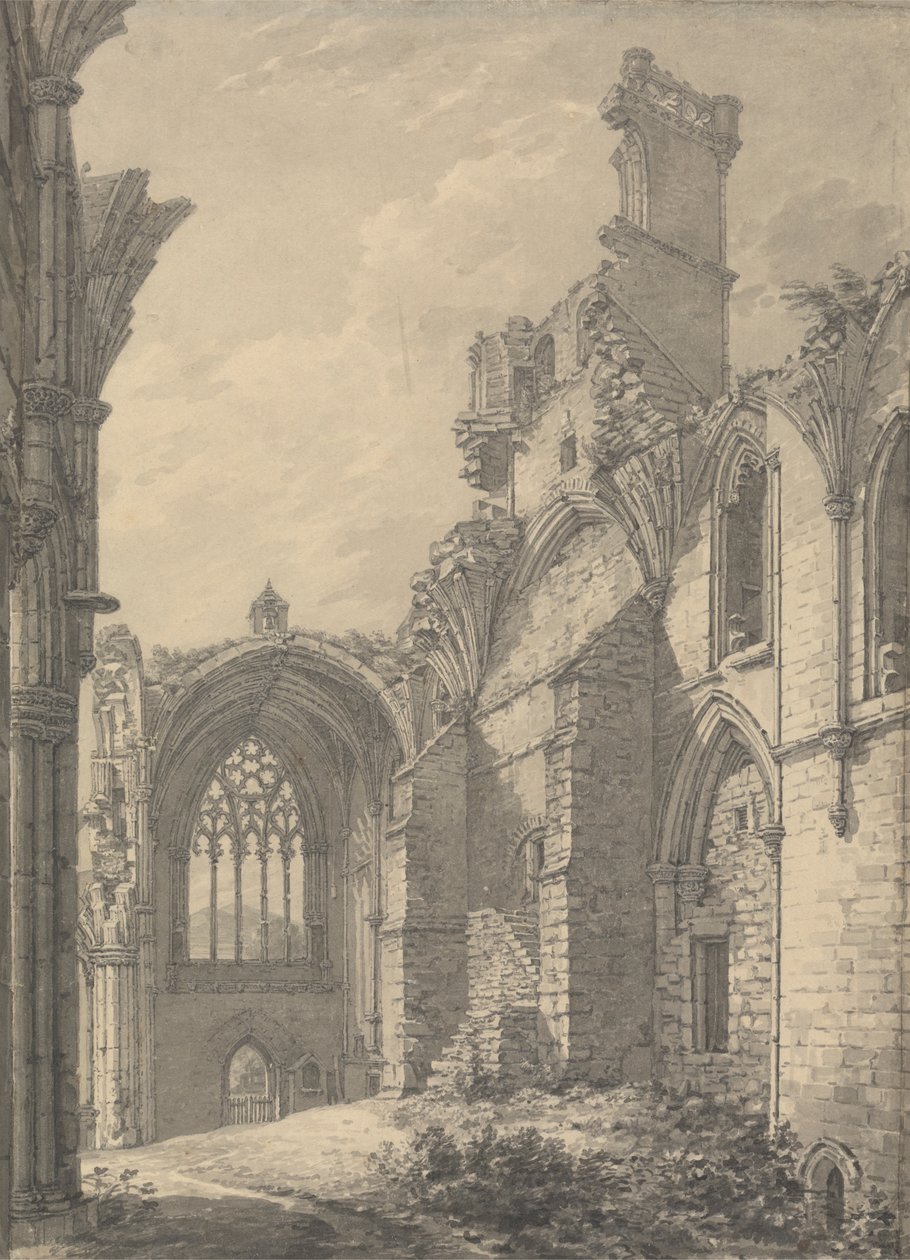Transept of Melrose Abbey, 1778 nær Old Melrose on the River Tweed, Roxburgh av Thomas Hearne
