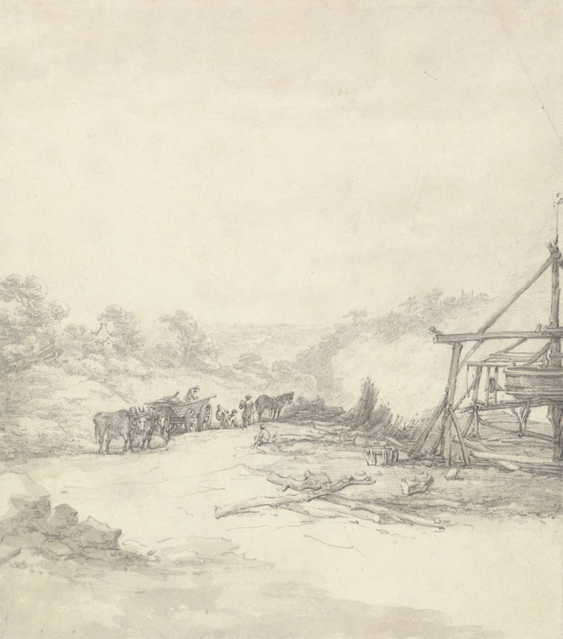 Loser Pit Props på Coalbrookdale av Thomas Hearne