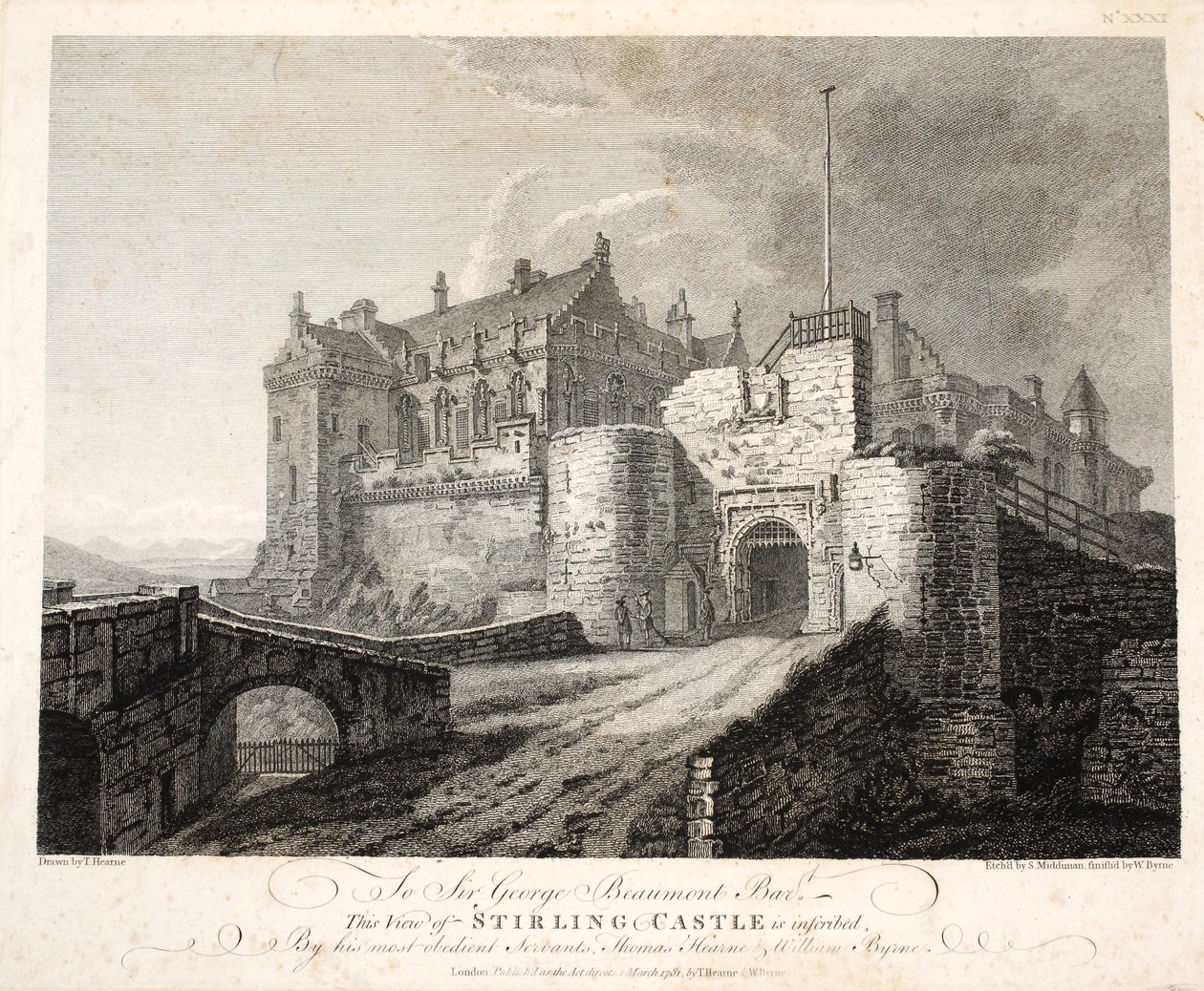 Utsikt over Stirling Castle, eng. William Byrne, pub. 1781 av Thomas Hearne