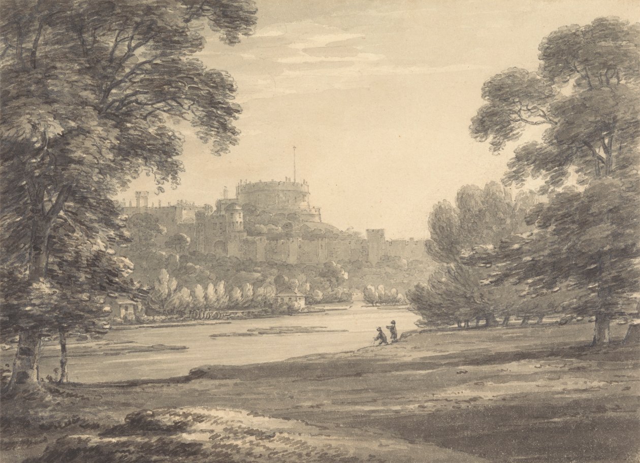 Windsor Castle fra Eton Playing Fields av Thomas Hearne