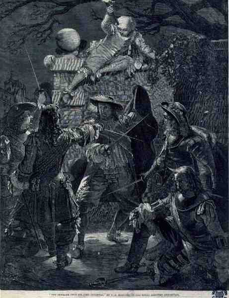 The Outrage Upon Sir John Coventry (d.1682), 21. desember 1670 (gravering) av Thomas Herbert (after) Maguire