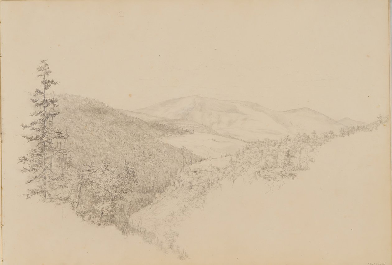 Kauterskill Clove fra Sketchbook of Landscape and Animal Subjects, ca. 1860-64. av Thomas Hewes Hinckley
