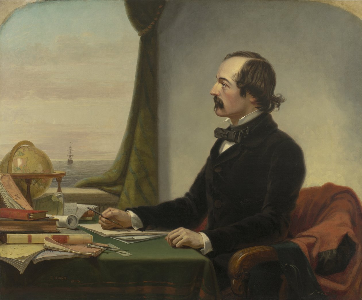 Portrett av Elisha Kent Kane (1820-57) (olje på lin) av Thomas Hicks